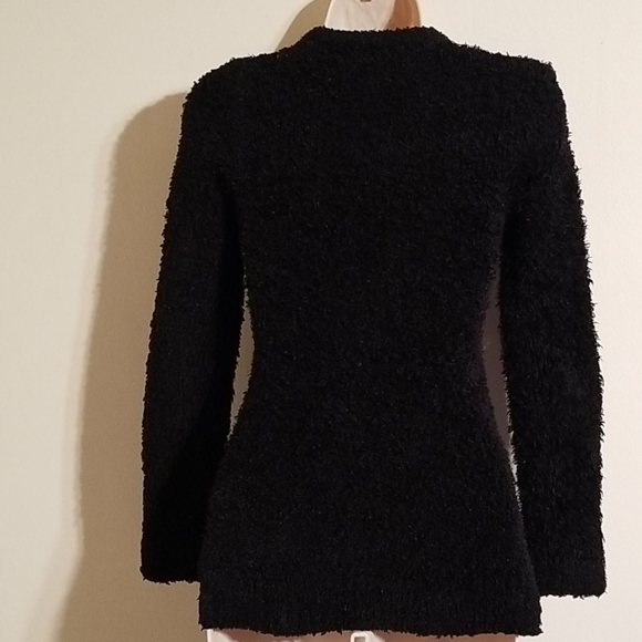 Piper black large sequined front fuzzy sweater - Picture 10 of 17